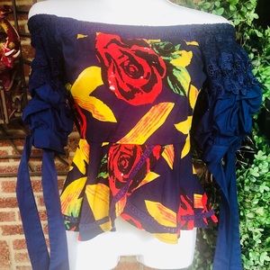 Off-shoulder peplum top